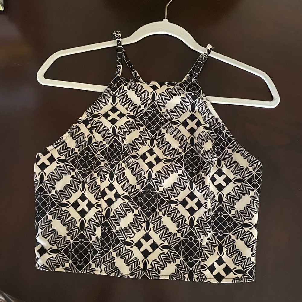 Aztec open back crop top